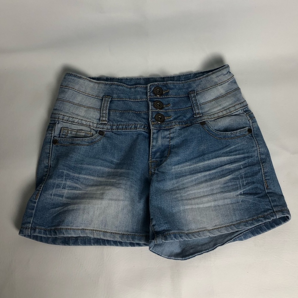 Blue asphalt Jean Shorts